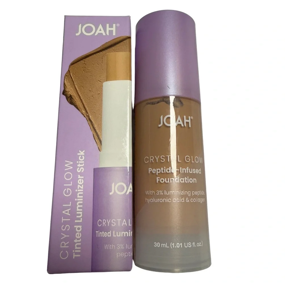 JOAH Crystal Glow Peptide-Infused Foundation and Tinted Luminizer Stick